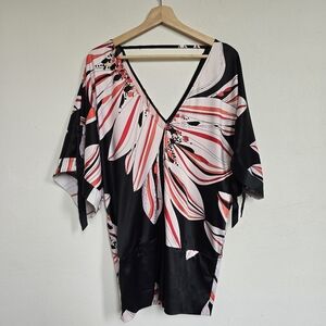 Vintage 2b Bebe Y2K Printed Waist Drop Tunic Dress Boho Medium